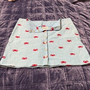 Lilly Pulitzer Light Blue Crab-Print Button-Front Women's Skirt
